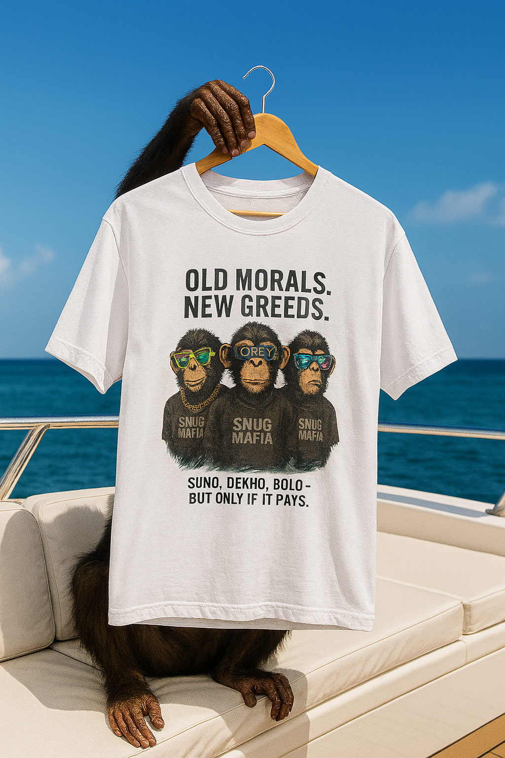 Monkey Talks. Logic Walks Unisex Oversized Classic T-Shirt